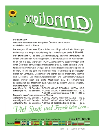 VOLVO LKW Serie F 609-613 Bedienungsanleitung & Wartungsanleitung & Reparaturanleitung & Aufbaurichtlinien  -  annoligno 42